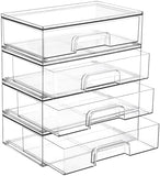 Vtopmart 12.1W Clear Stackable Storage Drawers,2 Pack Acrylic Plastic Organizers Bins for Makeup Palettes, Cosmetics, and Beauty Supplies,Ideal for Vanity, Bathroom,Cabinet,Desk Organization - Homesidy.com