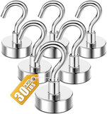 DIYMAG Garage Storage Hooks 6 Pack, 30lbs 2025 Cruise Cabin Ship Essentials N52 Magnetic Hook Heavy Duty Strong Wall Mount Magnets Fridge for Classroom Wall Mount Kitchen Grills Silver - Homesidy.com