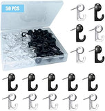 50 PCS Push Pin Hooks, Plastic Heads Cork Board Hooks Decorative Thumb Tacks Hook for Photo Wall, Bulletin Board, Home Wall, Home Office School Supplies (Black and Clear) - Homesidy.com