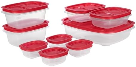 Rubbermaid 16 - Piece BPA - Free Plastic Food Storage Set, Red Vented Lids - Microwave, Dishwasher Safe: Perfect for Meal Prep, Leftovers, and Kitchen Organization - Homesidy.com