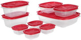 Rubbermaid 16 - Piece BPA - Free Plastic Food Storage Set, Red Vented Lids - Microwave, Dishwasher Safe: Perfect for Meal Prep, Leftovers, and Kitchen Organization - Homesidy.com