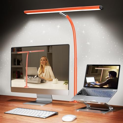 Airlonv LED Desk Lamp for Office Home, Eye - Caring Desk Light with Stepless Dimming Adjustable Flexible Gooseneck, 10W USB Adapter Desk Lamp with Clamp for Reading, Study, Workbench (Black) - Homesidy.com