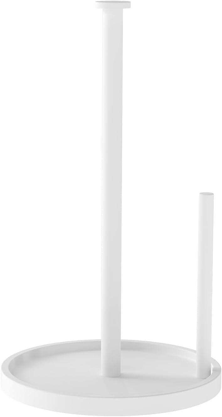 Paper Towel Holder Countertop, Standing Paper Roll Holder with Anti Slip Weighted Base, Stainless Steel Freestanding Paper Towel Holder for Kitchen, Black - Homesidy.com