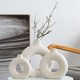 Ceramic Vases Set of 2,Modern Vases for Home Decor, White Boho Style for Living Room Kitchen Mantle Bedroom Dining Table Office Farmhouse Decorative Design - Homesidy.com