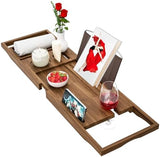 Premium Bamboo Bathtub Tray Caddy - Bath Tub Tray Table for Bathtub - Bath Caddy Tray for Bathtub, Expandable Size, Fits Most Bath Tubs - Homesidy.com