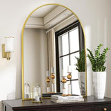 VooBang Arched Wall Mirror, 30 x 38 inch Arch Bathroom Mirror, Wall Mounted Vanity Mirror with Arch Metal Frame, Modern Bathroom Vanity Mirror for Bedroom, Living Room, Hanging or Leaning, Black - Homesidy.com