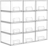 Vtopmart 4 Pack Small Clear Stackable Storage Drawers,Acrylic Bathroom Makeup Organizer,Plastic Storage Bins For Vanity, Undersink, Kitchen Cabinets, Pantry, Home Organization - Homesidy.com