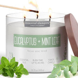 Candle - lite Essential Elements Scented Candles, Eucalyptus &amp; Mint Leaf, 14.75 oz Jar, Proudly Poured in The USA, Aromatherapy, 3 - Wick with 45 Hours Burn Time, Perfect for Creating a Relaxing Ambiance - Homesidy.com