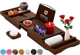 ROYAL CRAFT WOOD Bathtub Tray Caddy for Tub, Bamboo Bath Shelf, Premium Foldable Wood Bath Table, Expandable Bathtub &amp; Bathroom Accessories, New Home Gifts for Mom, Housewarming, Anniversary, Wedding - Homesidy.com