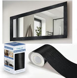 TIANLDD 27 FT Wood Grain Wallpaper Border, Removable Waterproof Mirror Border Peel and Stick,Bathroom Mirror Frame Border.(Black) - Homesidy.com