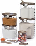 ProKeeper 9 - Piece Airtight Food Storage Container Set – Clear Plastic Flour and Sugar Canister Set with Magnetic Accessories for Kitchen Organization (Grey, 9 - Piece) - Homesidy.com