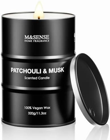 M&amp;SENSE Scented Candle, Tobacco Vanilla Medium Jar Candle Gifts for Men, 70 Hours Slow Burning Natural Soy Candles 11.3oz, Stress Relief Aromatherapy Candles Home Decor, Valentines Day Gifts for Him - Homesidy.com