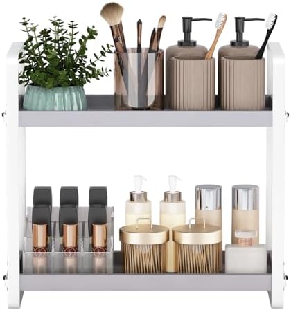 HNRLOY Bathroom Counter Organizer,Bathroom Countertop Organizer,Counter Shelf,Countertop Storage,Organization and Storage,Makeup Shelf,Sink Caddy(Brown 3 Tier) - Homesidy.com