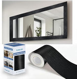TIANLDD 27 FT Wood Grain Wallpaper Border, Removable Waterproof Mirror Border Peel and Stick,Bathroom Mirror Frame Border.(Black) - Homesidy.com