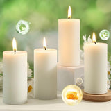 Natural Beeswax Pillar Candles,100% Pure Beeswax Candles - 258 Hours Long Burning,Off - White Unscented Bees Wax Candles for Home,Prayer,Dripless Smokeless Organic Pillar Candles Bulk - 2x4in - 6 Pack - Homesidy.com