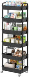 Sywhitta 3 - Tier Plastic Rolling Utility Cart with Handle, Multi - Functional Storage Trolley for Office, Living Room, Kitchen, Movable Storage Organizer with Wheels, White - Homesidy.com
