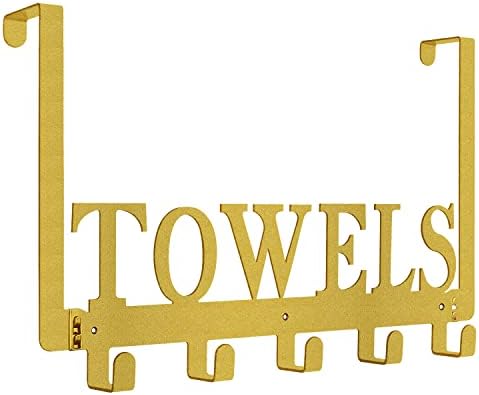 Kuhome Over The Door Hooks, Towel Holder for Bathroom, Door Mount Towel Rack Towel Hooks for Bedroom Beach Towels Bathrobe Wall Mount Hang on The Door Cabinet Cupboard Metal Sandblasted (Black) - Homesidy.com