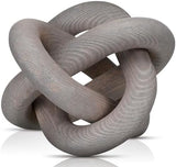 Yalikop 3 Link Wood Knot Decor - Hand Carved Coffee Table Decoration, Boho Chain Link Decor, Modern Shelf, Rustic Objects for Home Living Room Bedroom(White) - Homesidy.com