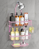 MSAICOE Shower Caddy Hanging - Never Rust Shower Hanging Organizer - Aluminum Over the ShowerHead Caddy with Soap Basket and 6 Hooks for Razor/Sponge (Black) - Homesidy.com