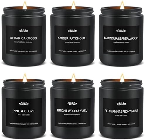 Scented Candle Set, Men Candle Set, Scented Candles for Home, Gifts for Men, 4 Pack Manly Candles Gifts for Mens Scents of Smoke Vanilla/Leather/Oak/Lavender Wood - Homesidy.com