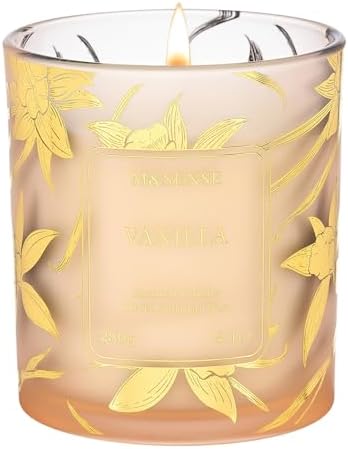 M&amp;SENSE Vanilla Scented Candles, Vegan Soy Candles, Creamy Naturally Scented, 8.1oz 42 - Hour Slow Burning Time, Toxic Free Winter Relaxing Sleep Thanksgiving Christmas Fancy Gift for Home Decor - Homesidy.com