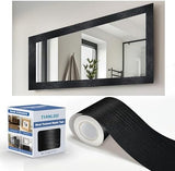 TIANLDD 27 FT Wood Grain Wallpaper Border, Removable Waterproof Mirror Border Peel and Stick,Bathroom Mirror Frame Border.(Black) - Homesidy.com
