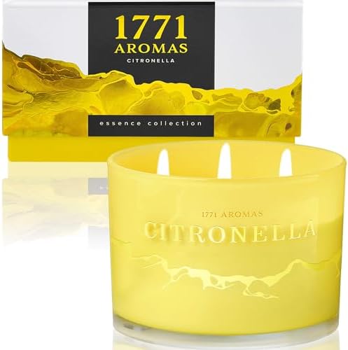 1771 Aromas Vanilla Scented Candles - 100% Natural Soy Wax - Large 3 Wick Jar Candle - Up to 50 Hours Burning Time - Candles for Home - Gift - Ready Candle for Men &amp; Women - Aromatherapy Candles - Homesidy.com