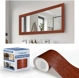 TIANLDD 27 FT Wood Grain Wallpaper Border, Removable Waterproof Mirror Border Peel and Stick,Bathroom Mirror Frame Border.(Black) - Homesidy.com