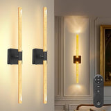 31in Wireless Wall Sconces Set of Two, [Creates Sunset Glow Ambiance] Dimmable 2700K–6000K with 8000mAh Battery &amp; Display, Touch/Remote Control, Rechargeable Wall Lamps for Home Decor – Black - Homesidy.com