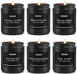 Scented Candle Set, Men Candle Set, Scented Candles for Home, Gifts for Men, 4 Pack Manly Candles Gifts for Mens Scents of Smoke Vanilla/Leather/Oak/Lavender Wood - Homesidy.com