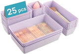 Vtopmart 25 PCS Clear Plastic Drawer Organizers Set, 4 - Size Versatile Bathroom and Vanity Drawer Organizer Trays, Storage Bins for Makeup, Bedroom, Kitchen Gadgets Utensils and Office - Homesidy.com