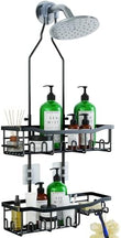 Joqixon Upgraded Extended Length Shower Organizer with Hooks, Rustproof Shampoo Soap Holder, Large Hanging Bathroom Caddy - Homesidy.com