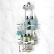 Shower Caddy Hanging Adjustable Shower Caddy, Rustproof Shower Organizer Extended Length Shower Caddy Over Shower Head with Hooks Soap Holder, Large Capacity Anti - Swing Bathroom Organizer, Black - Homesidy.com
