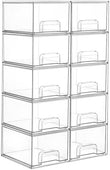 Vtopmart 4 Pack Small Clear Stackable Storage Drawers,Acrylic Bathroom Makeup Organizer,Plastic Storage Bins For Vanity, Undersink, Kitchen Cabinets, Pantry, Home Organization - Homesidy.com