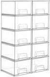 Vtopmart 4 Pack Small Clear Stackable Storage Drawers,Acrylic Bathroom Makeup Organizer,Plastic Storage Bins For Vanity, Undersink, Kitchen Cabinets, Pantry, Home Organization - Homesidy.com