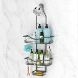 Shower Caddy Hanging Adjustable Shower Caddy, Rustproof Shower Organizer Extended Length Shower Caddy Over Shower Head with Hooks Soap Holder, Large Capacity Anti - Swing Bathroom Organizer, Black - Homesidy.com