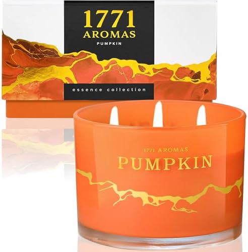 1771 Aromas Vanilla Scented Candles - 100% Natural Soy Wax - Large 3 Wick Jar Candle - Up to 50 Hours Burning Time - Candles for Home - Gift - Ready Candle for Men &amp; Women - Aromatherapy Candles - Homesidy.com
