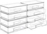 Vtopmart 12.1W Clear Stackable Storage Drawers,2 Pack Acrylic Plastic Organizers Bins for Makeup Palettes, Cosmetics, and Beauty Supplies,Ideal for Vanity, Bathroom,Cabinet,Desk Organization - Homesidy.com