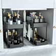 DEKAVA Under Sink Organizer 2 Pack, Bathroom Cabinet Organizer, 2 Tier Sliding Cabinet Basket Organizer Drawer, Multi - Purpose Bath Collection Baskets for Bathroom (Black) - Homesidy.com