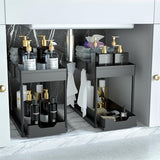DEKAVA Under Sink Organizer 2 Pack, Bathroom Cabinet Organizer, 2 Tier Sliding Cabinet Basket Organizer Drawer, Multi - Purpose Bath Collection Baskets for Bathroom (Black) - Homesidy.com