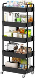 Sywhitta 3 - Tier Plastic Rolling Utility Cart with Handle, Multi - Functional Storage Trolley for Office, Living Room, Kitchen, Movable Storage Organizer with Wheels, White - Homesidy.com