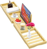 Premium Bamboo Bathtub Tray Caddy - Bath Tub Tray Table for Bathtub - Bath Caddy Tray for Bathtub, Expandable Size, Fits Most Bath Tubs - Homesidy.com