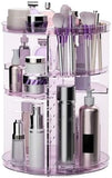 Rotating Makeup Organizer, DIY 8 Adjustable Layers Spinning Skincare Organizer, Cosmetic Display Case with Brush Holder Perfume Tray, Multi - Function Storage Carousel for Vanity Bathroom Countertop - Homesidy.com