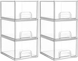 Vtopmart 4 Pack Small Clear Stackable Storage Drawers,Acrylic Bathroom Makeup Organizer,Plastic Storage Bins For Vanity, Undersink, Kitchen Cabinets, Pantry, Home Organization - Homesidy.com