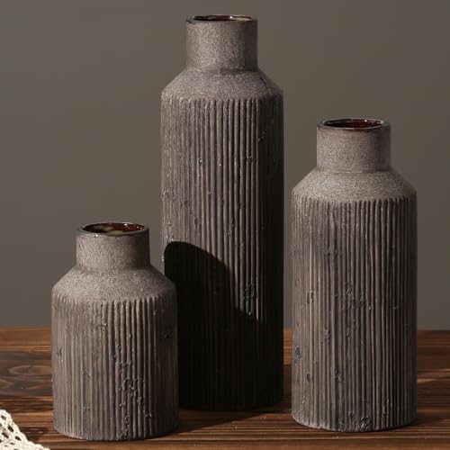 Rustic Vases for Home Decor. Ceramic Vase for Dining Table Decor. Terracotta Decorative Vase 6.1IN. ZSHLXM - Homesidy.com