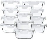 M MCIRCO 24 - Piece Glass Food Storage Containers with Upgraded Snap Locking Lids,Glass Meal Prep Containers Set - Airtight Lunch Containers, Microwave, Oven, Freezer and Dishwasher - Homesidy.com