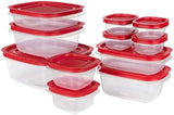 Rubbermaid 16 - Piece BPA - Free Plastic Food Storage Set, Red Vented Lids - Microwave, Dishwasher Safe: Perfect for Meal Prep, Leftovers, and Kitchen Organization - Homesidy.com