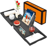 Premium Bamboo Bathtub Tray Caddy - Bath Tub Tray Table for Bathtub - Bath Caddy Tray for Bathtub, Expandable Size, Fits Most Bath Tubs - Homesidy.com