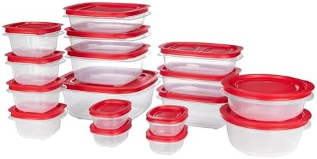 Rubbermaid 16 - Piece BPA - Free Plastic Food Storage Set, Red Vented Lids - Microwave, Dishwasher Safe: Perfect for Meal Prep, Leftovers, and Kitchen Organization - Homesidy.com
