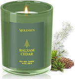Balsam Cedar Candle, 10oz Soy Scented Candle for Home, Christmas Birthday &amp; Holiday Gifts for Women &amp; Men, Long Lasting 50 Hour Clean Non - Toxic Burn, Elegant Winter &amp; Christmas Festive Home Decor - Homesidy.com